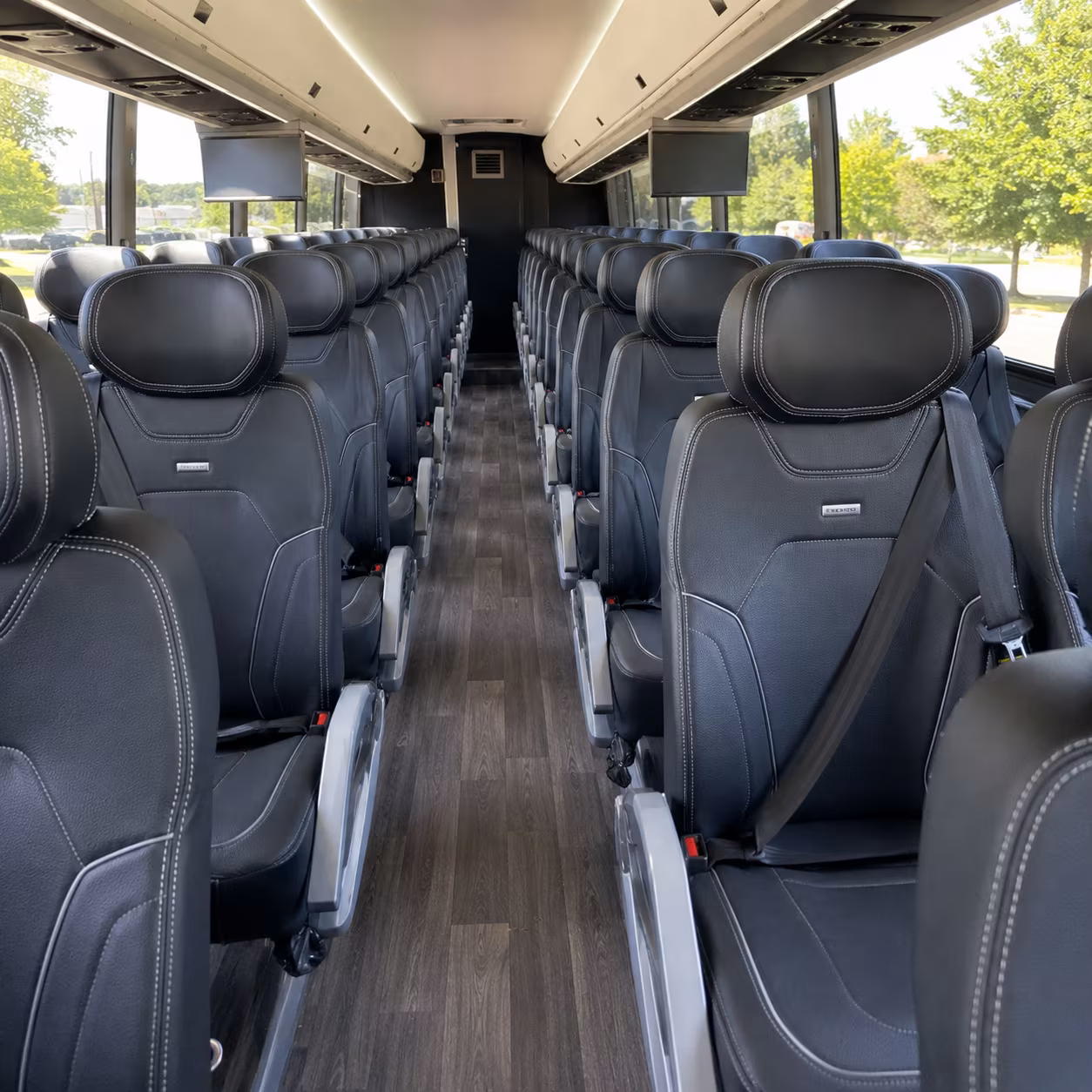 bend 56 passenger charter bus interior