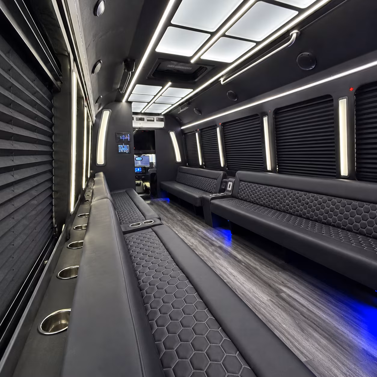 bend party bus rental interior